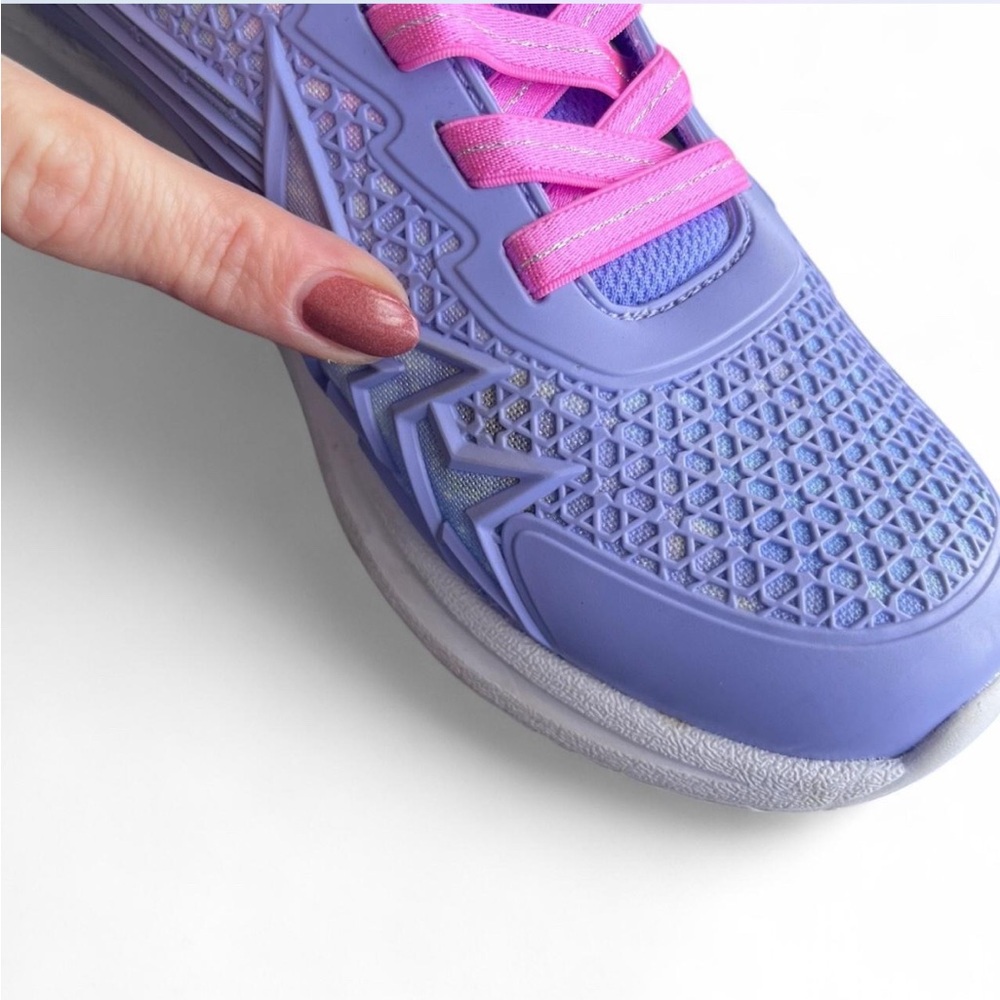 Skechers Kids Tuff Tech Lavender/Pink Lights Velcro Trainer - Picture 5 of 7